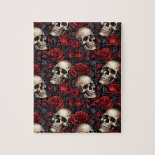 Quebra-cabeça Um design da série A Skull and Roses 10