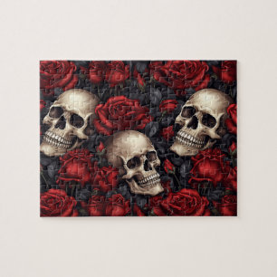 Quebra-cabeça Um design da série A Skull and Roses 10