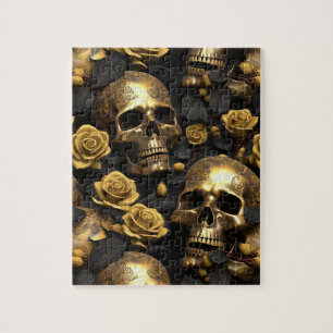 Quebra-cabeça Um design da série A Skull and Roses 8