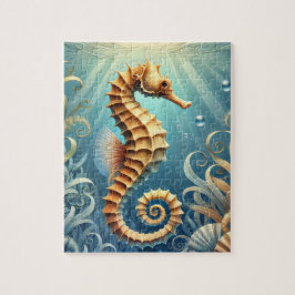 Quebra-cabeça Um elegante cavalo marinho nadando debaixo d'água