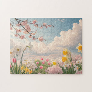 Quebra-cabeça Um Fundo Floral de Primavera