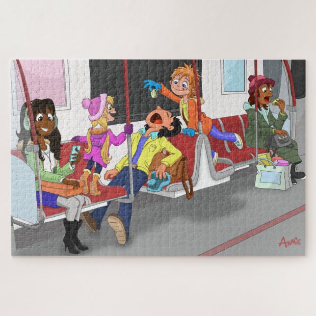 Quebra-cabeça Um garoto malvado no metrô (Horizontal)