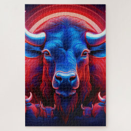Quebra-cabeça Um Herdeiro De Branco Vermelho E Buffalo Azul