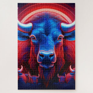 Quebra-cabeça Um Herdeiro De Branco Vermelho E Buffalo Azul