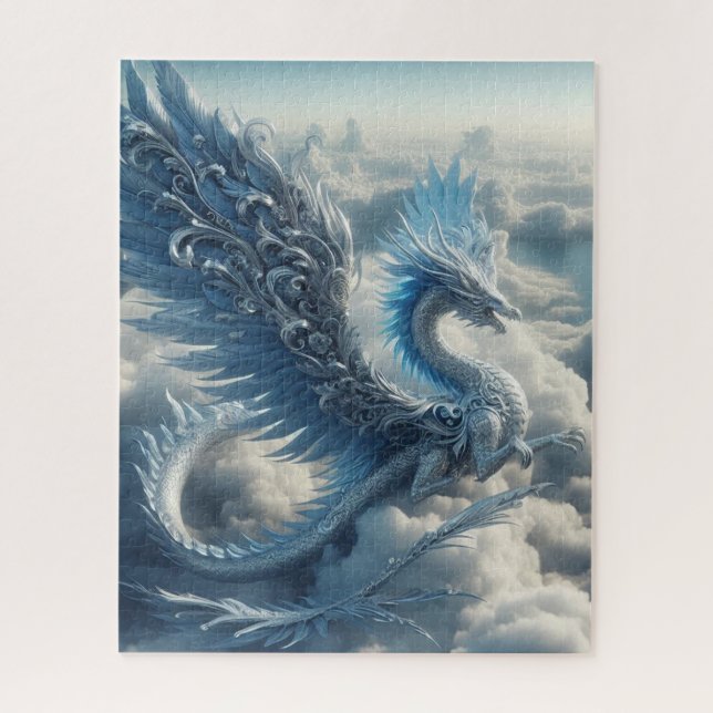 Quebra-cabeça Um impressionante dragão cercado por nuvens (Vertical)