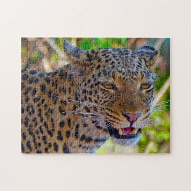 Quebra-cabeça Um Leopardo Africano Selvagem. (Horizontal)
