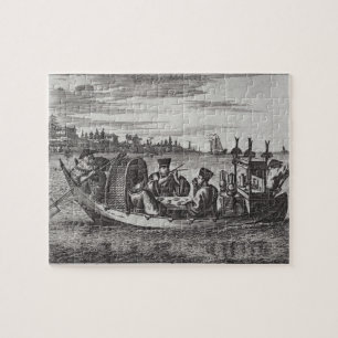 Quebra-cabeça Um mandarino rico que janta em um barco,