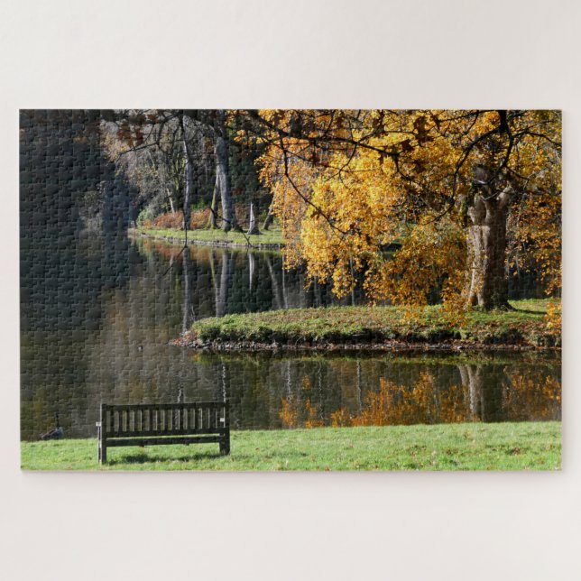 Quebra-cabeça Um Oásis da Paz, outono em Stourhead (Horizontal)