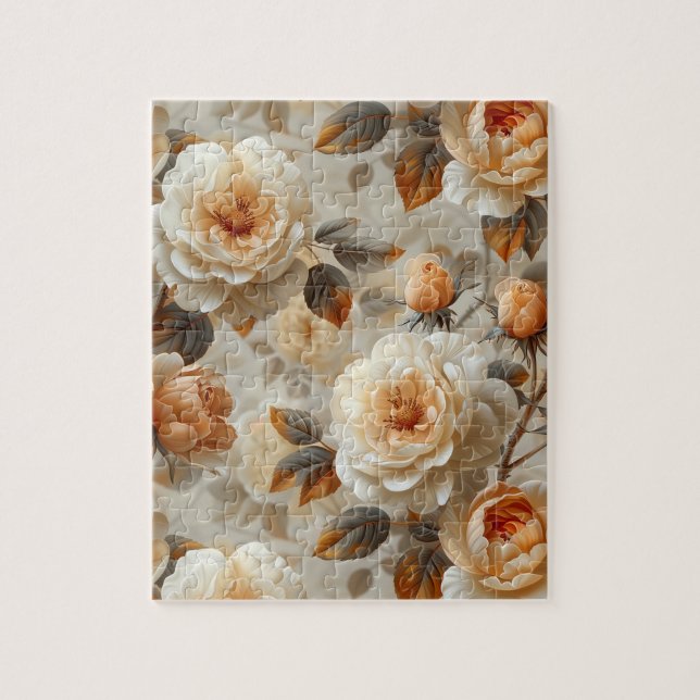 Quebra-cabeça Um padrão floral delicado e vítreo. (Vertical)