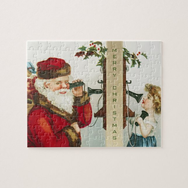 Quebra-cabeça Um Papai Noel de Natal Alegre por Ellen Clapsaddle (Horizontal)