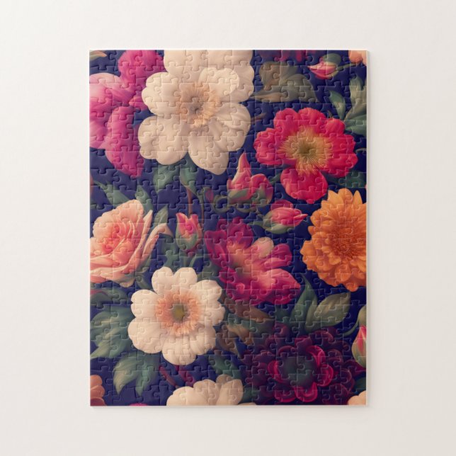 Quebra-cabeça Um papel de parede com um padrão floral  (Vertical)