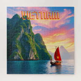 Quebra-cabeça Um pequeno vietnamita em Ha Long Bay Vietnam