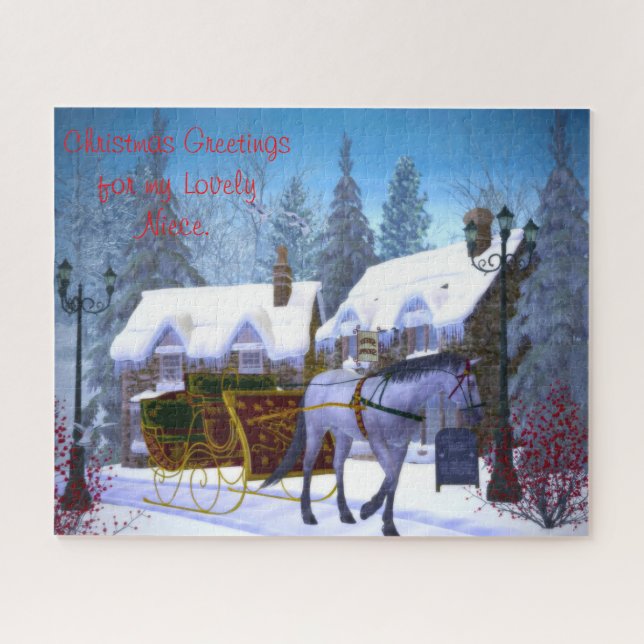 Quebra-cabeça Um presente de Natal feliz para a minha sobrinha. (Horizontal)