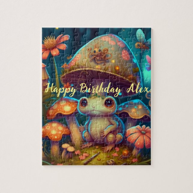 Quebra-cabeça Um sapo de cogumelo mágico (Vertical)