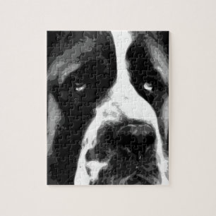 Quebra-cabeça Um St Bernard preto e branco