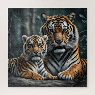 Quebra-cabeça Um Tigre com o Cubo
