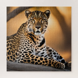 Quebra-cabeça Uma Bacia-Leopardo no Sol