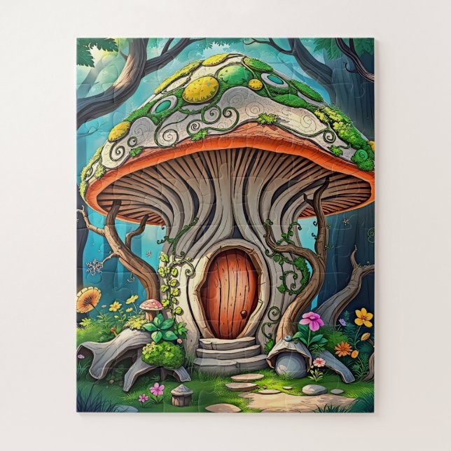 Quebra-cabeça Uma casa de cogumelo mágico infantil (Vertical)