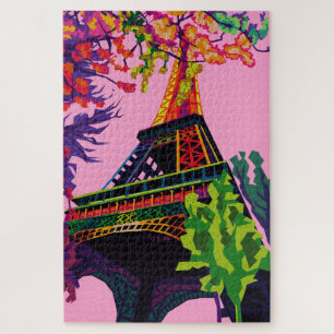 Quebra-cabeça Uma Celebração Colorida da Torre Eiffel