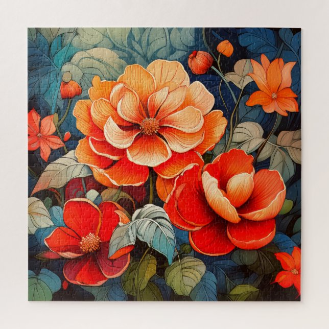 Quebra-cabeça Uma cena floral vibrante (Vertical)