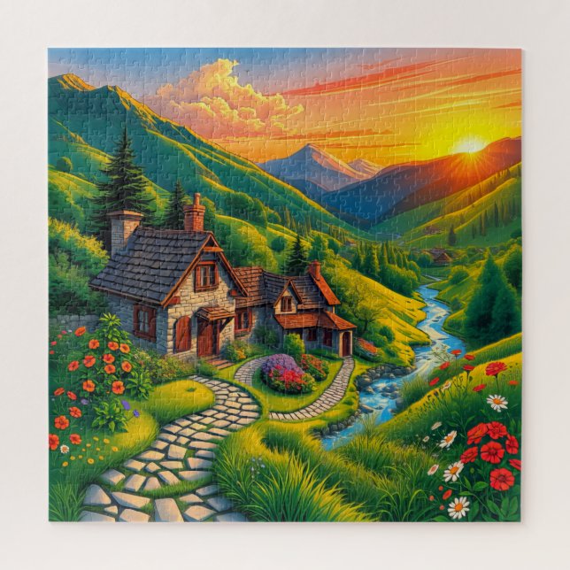 Quebra-cabeça Uma cena rural  (Vertical)
