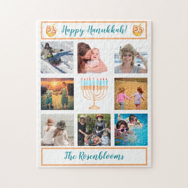 Quebra-cabeça Uma Colagem de Fotos Familiar Hanukkah Gift Keepsa (Vertical)
