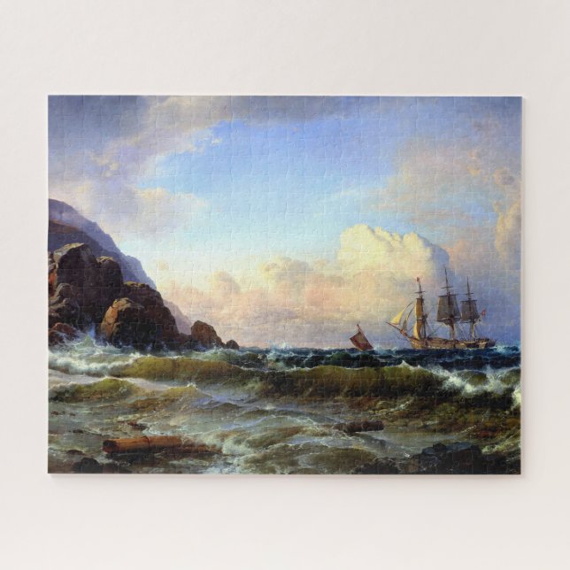 Quebra-cabeça Uma Costa Norueguesa C.F. Sørensen 1868 (Horizontal)