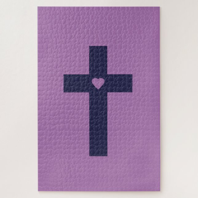 Quebra-cabeça Uma Cruz Com Amor Arte de Amor Sagrado (Vertical)