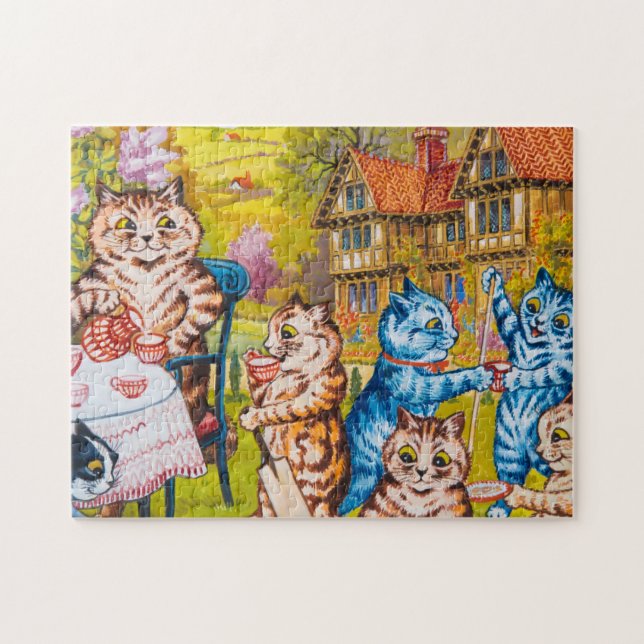 Quebra-cabeça Uma festa de chá de verão de Louis Wain (Horizontal)