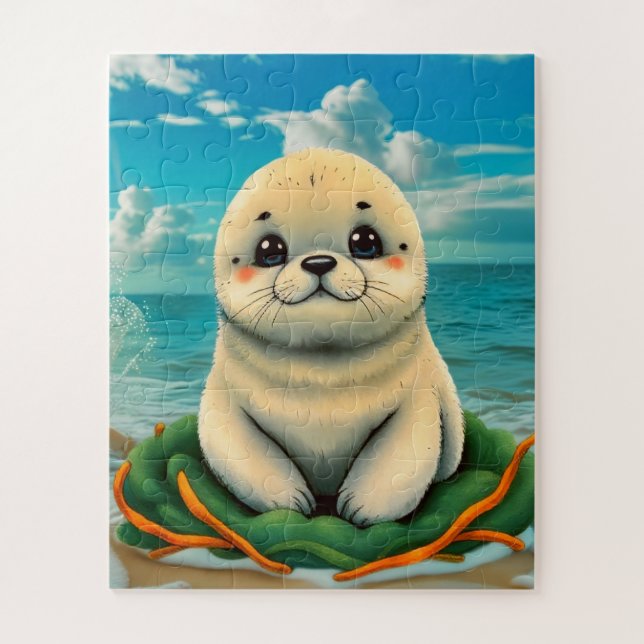 Quebra-cabeça Uma foca de bebê (Vertical)