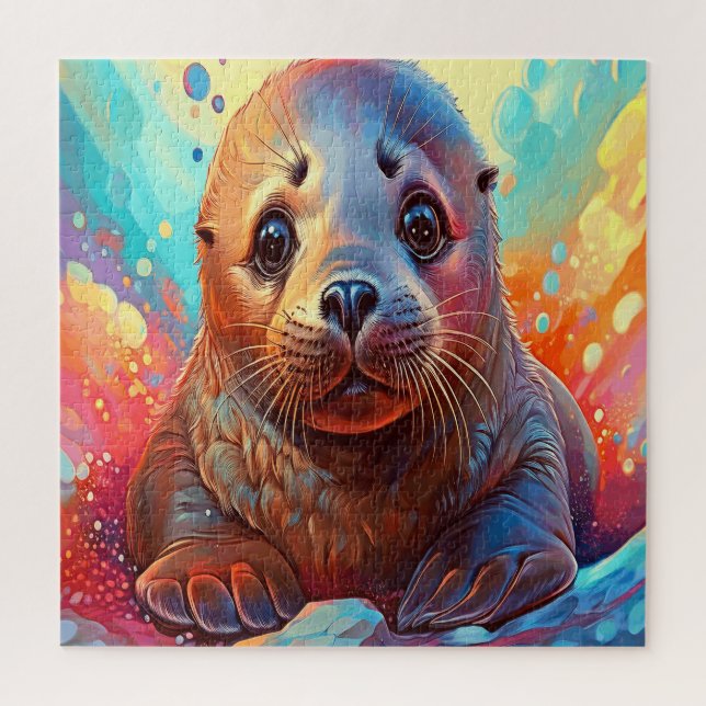Quebra-cabeça Uma foca vibrante (Vertical)
