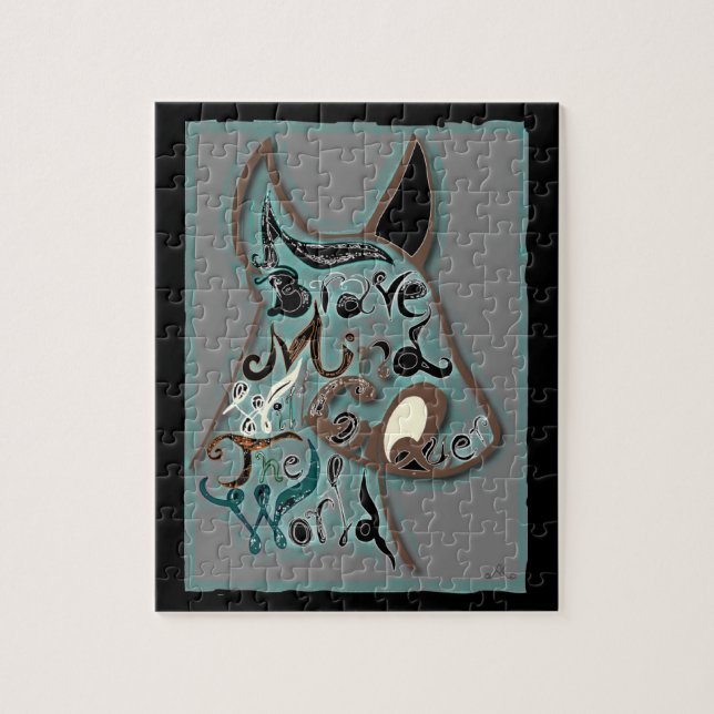 Quebra-cabeça Uma mente corajosa conquistará o mundo (Vertical)