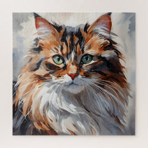 Quebra-cabeça Uma pintura de um retrato de gato.
