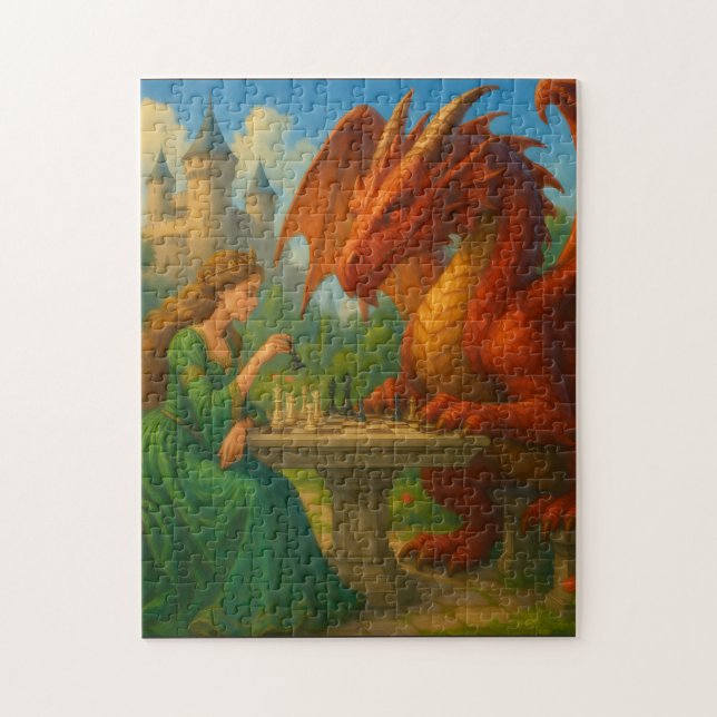 Quebra-cabeça Uma princesa jogando xadrez com uma arte de fantas (Vertical)