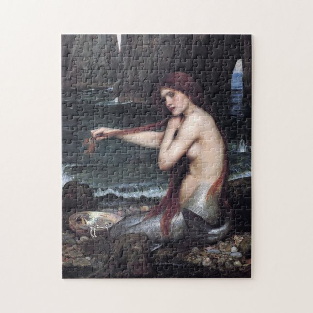 Quebra-cabeça Uma Sereia John William Waterhouse Mythological (Vertical)