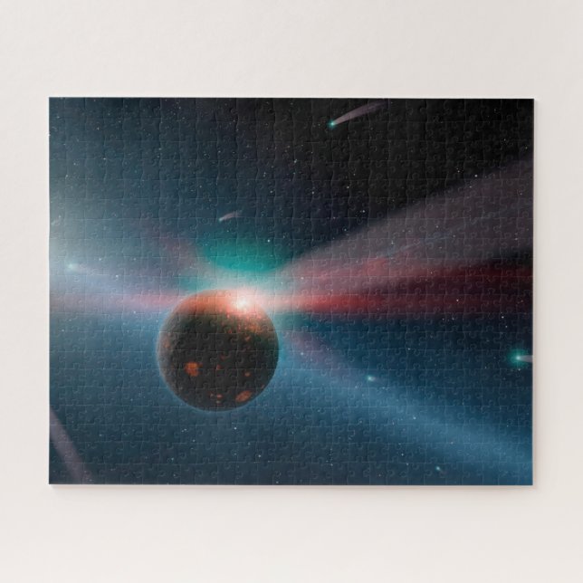 Quebra-cabeça Uma Tempestade De Cometas No Sistema Eta Corvi. (Horizontal)