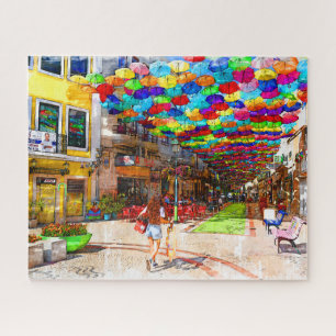 Quebra-cabeça Umbrella Sky Project Agueda Portugal