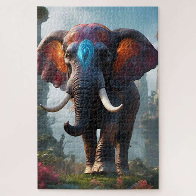 Quebra-cabeça Un éléphant sacré (Vertical)