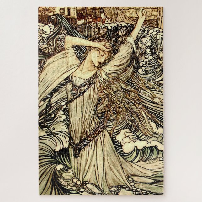 Quebra-cabeça “Undine nas Ondas” por Arthur Rackham (Vertical)