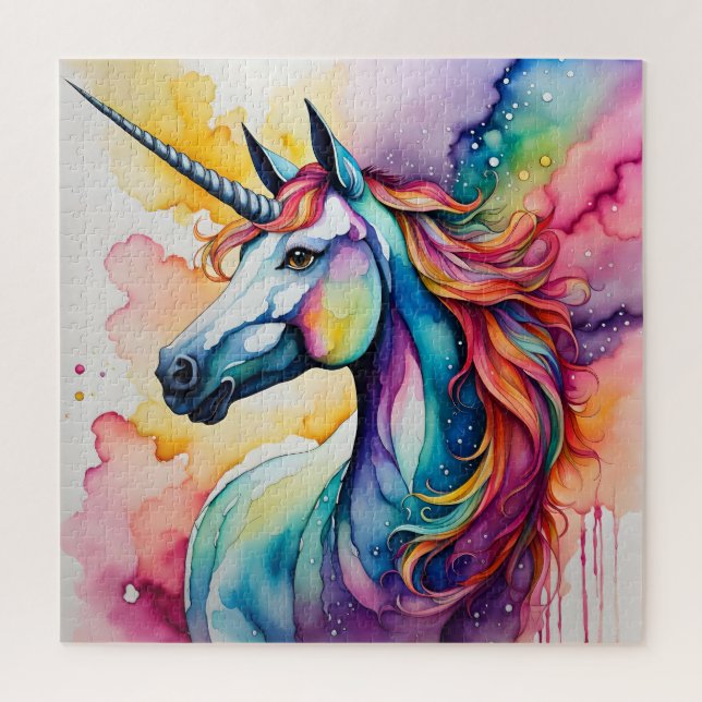 Quebra-cabeça Une licorne en aquarelle (Vertical)