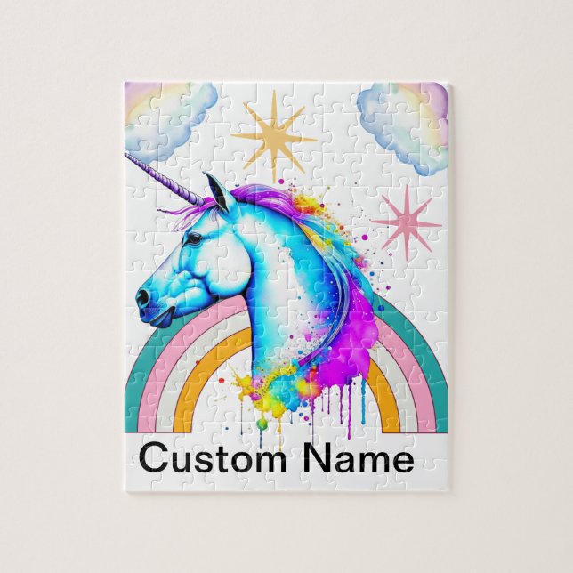 Quebra-cabeça Unicorn Crianças Personalizam (Vertical)