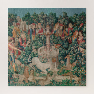Quebra-cabeça Unicorn Hunt Medieval Art - Unicórnio Encontrado