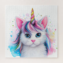 Unicorn Kitten Watercolor
