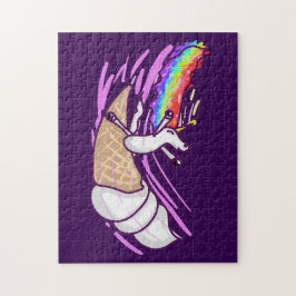 Quebra-cabeça Unicorn Rainbow Riding Ice Cream Cone