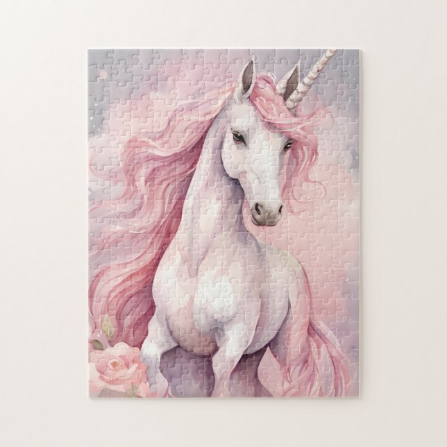 Quebra-cabeça Unicorn Wall Clock (Vertical)