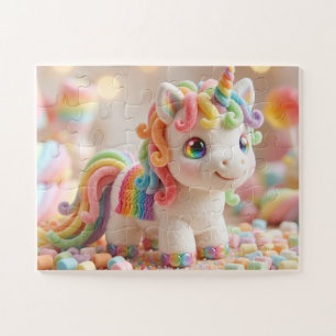 Quebra-cabeça Unicórnio de Marshmallow e Sonho de Doce Pastel