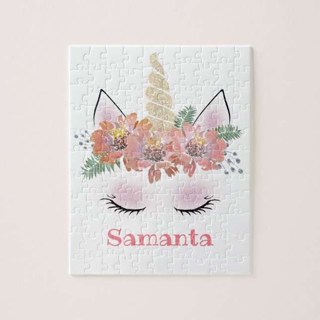 Quebra-cabeça Unicórnio, rosto Unicórnio, personalizado, feminin (Vertical)