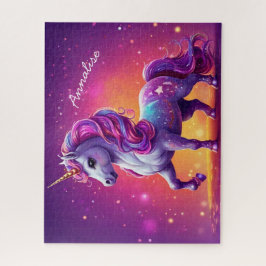 Quebra-cabeça Unicórnio Roxo Encantado Personalizado
