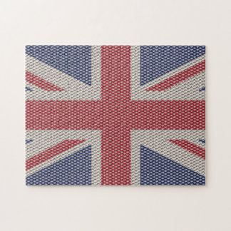 Quebra-cabeça Union Jack Flag Fishnet Pattern Jigsern Quebra-cab