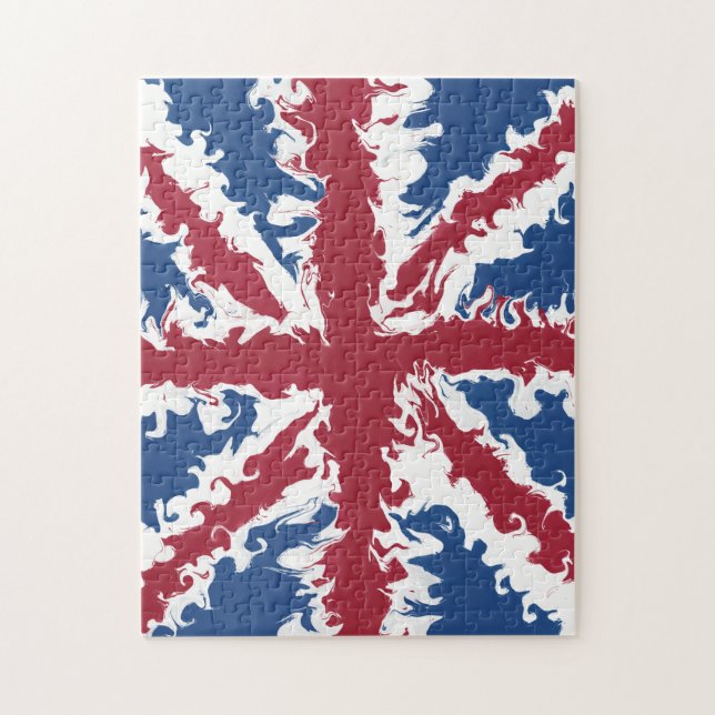 Quebra-cabeça Union Jack Liquid Art (Vertical)